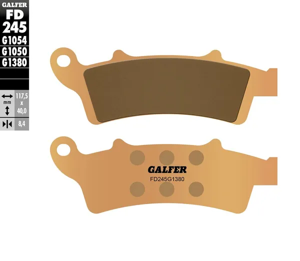 Plaquettes de frein frittées Galfer HH - vue 2