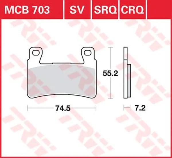 Plaquettes de frein TRW en métal fritté polyvalentes - vue 2