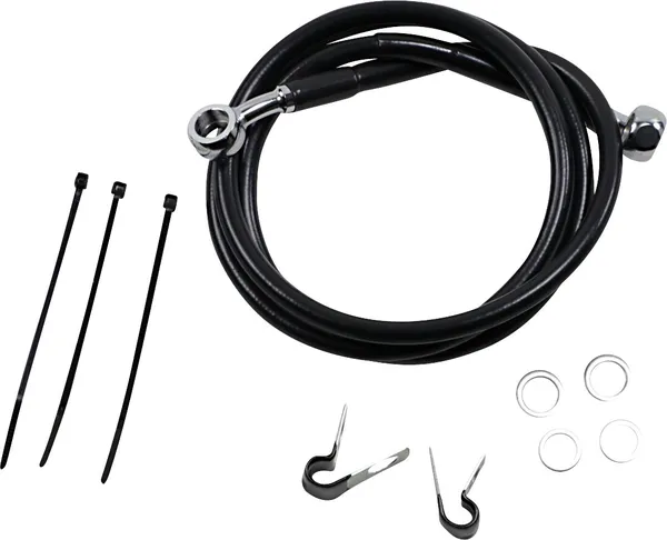 Kit de durites de frein en vinyle noir rallongées DRAG SPECIALTIES - vue 2