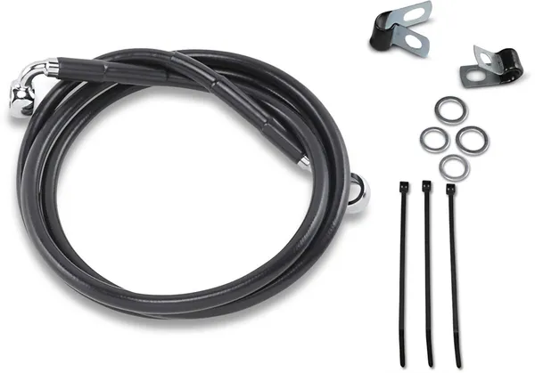 Kit de durites de frein en vinyle noir rallongées DRAG SPECIALTIES - vue 2