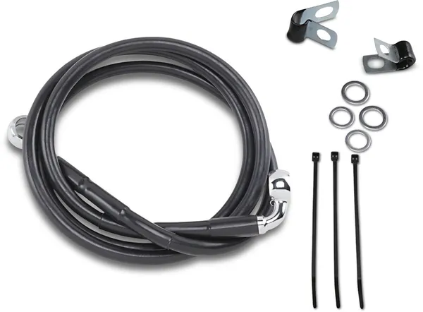 Kit de durites de frein en vinyle noir rallongées DRAG SPECIALTIES - vue 2