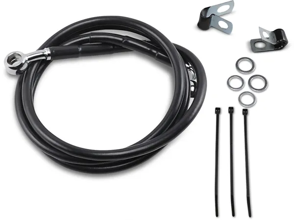 Kit de durites de frein en vinyle noir rallongées DRAG SPECIALTIES - vue 2
