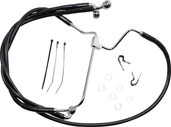Kit de durites de frein en vinyle noir rallongées DRAG SPECIALTIES - vue 2