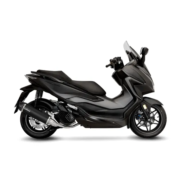 Silencieux Leovince SBK nero inox pour Honda 125 Forza 2021+ Euro 5 avec coupelle carbone et catalyseur homologué CE - Ref 14076K - vue 8