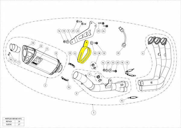 Collier de silencieux Akrapovic - vue 2