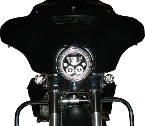 Phare avant Headlight Trubeam 7 noir Custom Dynamics - vue 2