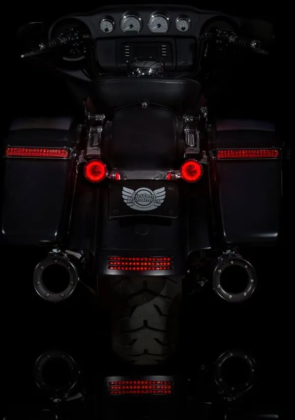 Clignotants LED rouges CUSTOM DYNAMICS ProBEAM avec cabochons rouges - vue 3