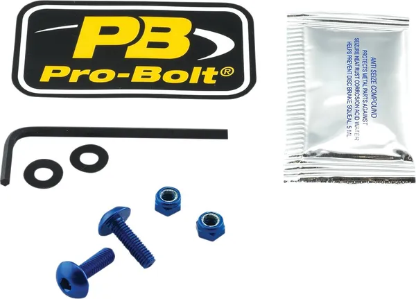 Kit de vis pour plaque d'immatriculation PRO BOLT M6X16 bleu - vue 2