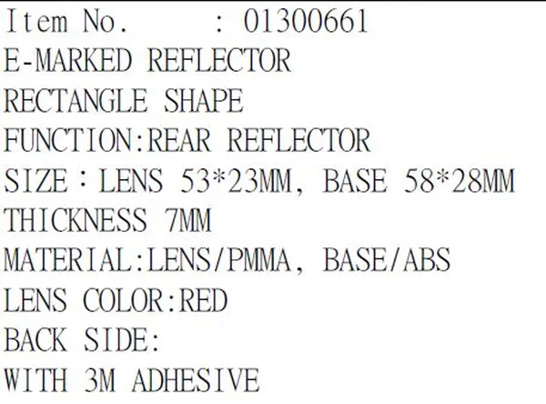 Réflecteur 3M homologué e-marked RD PARTS EUROPE - vue 2