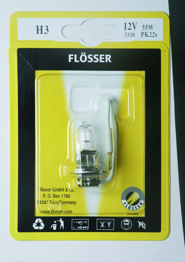 Ampoule H3 12V 55W PK22s Standard FLOSSER - vue 2