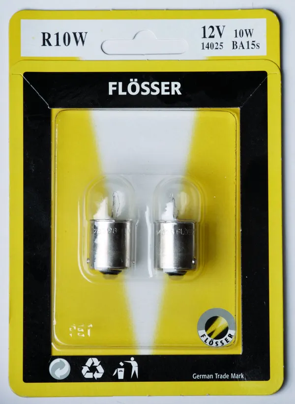 Ampoule standard 12V 10W culot BA15S R10W Flosser - Feu de position blanc - vue 2