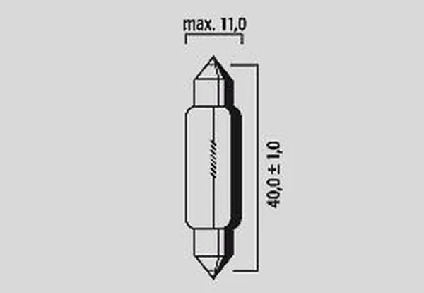 Ampoule-lampe standard 12V 5W culot SV 8.5-8 (11X40) norme C5W navette blanc (feu de position) (vendu a l unite) -Flosser - vue 3
