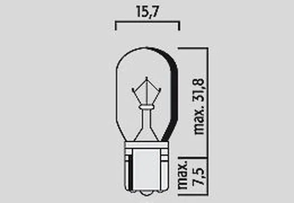 Ampoule standard 12V 16W culot W2,1X9,5D W16W T15 wedge Flosser - vue 4