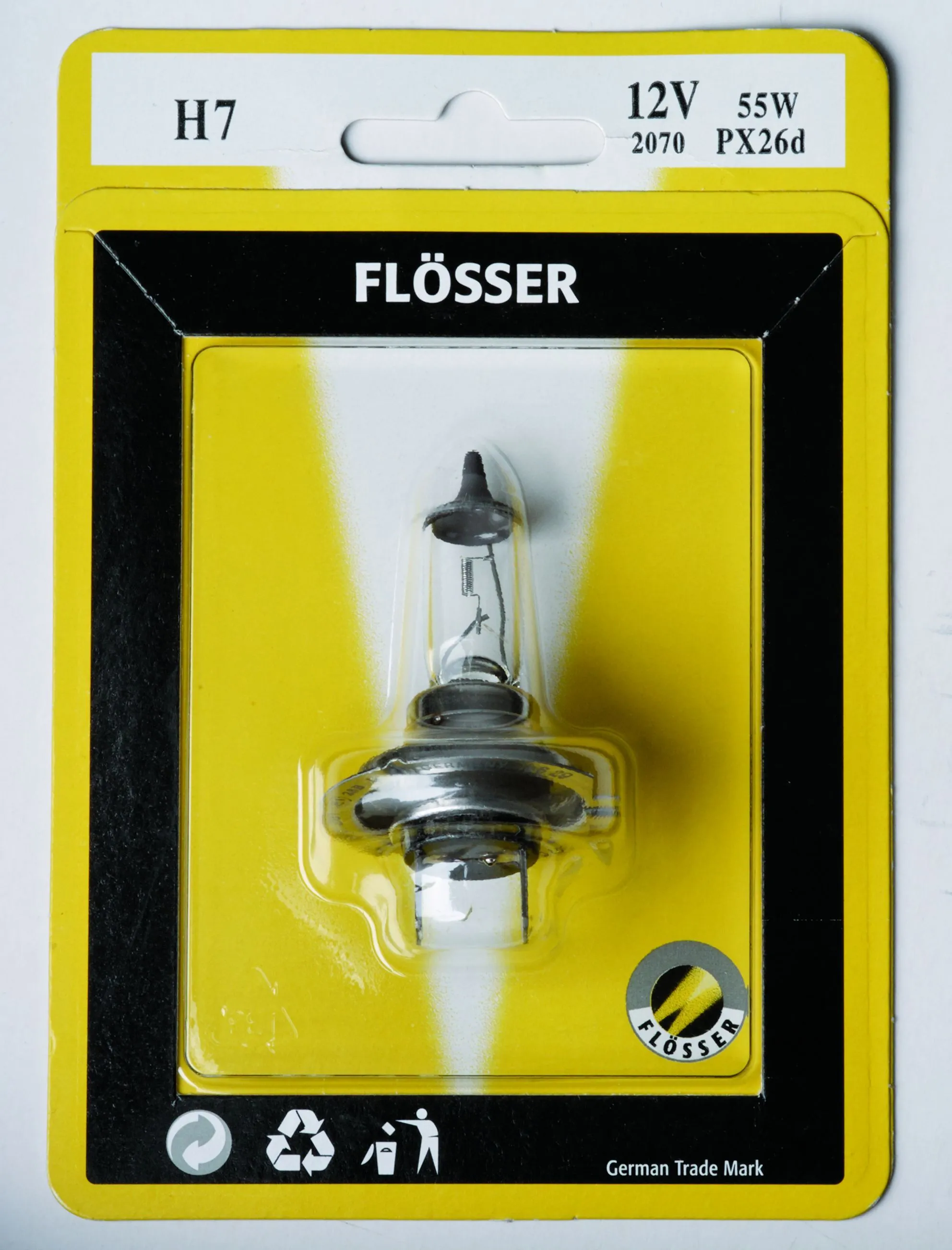 Ampoule halogène H7 12V 55W culot PX26D blanc Flosser - vue 2