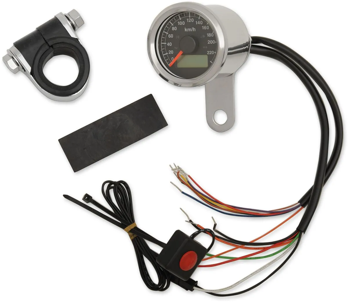 Compteur Speedo W/4LTS KPH SS/BLK Drag Specialties