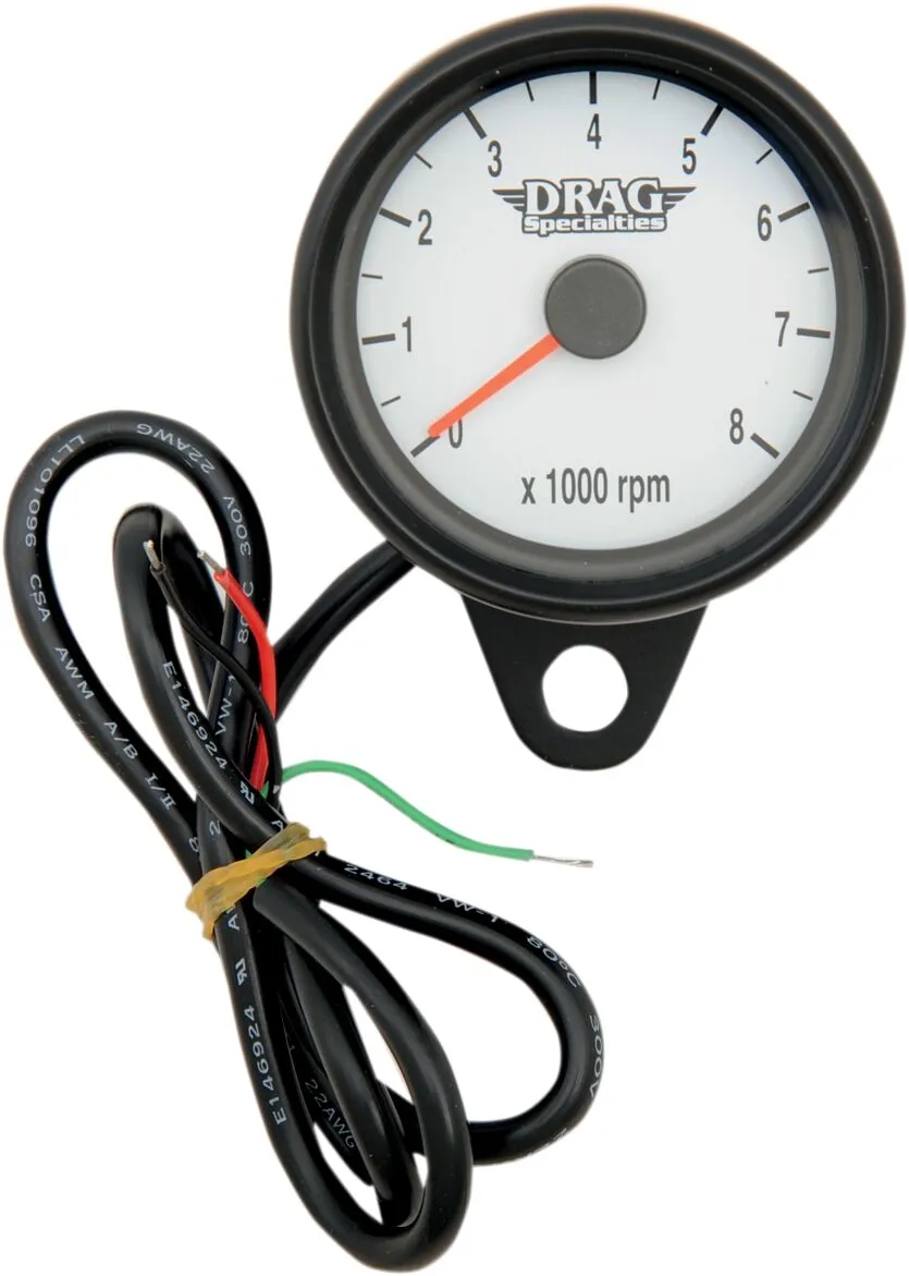 Tachymètre DRAG SPECIALTIES BLK 2.4 WHT avec LED