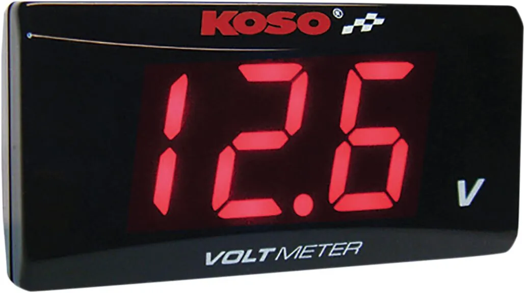 Voltmètre KOSO NORTH AMERICA rouge ultra-slim