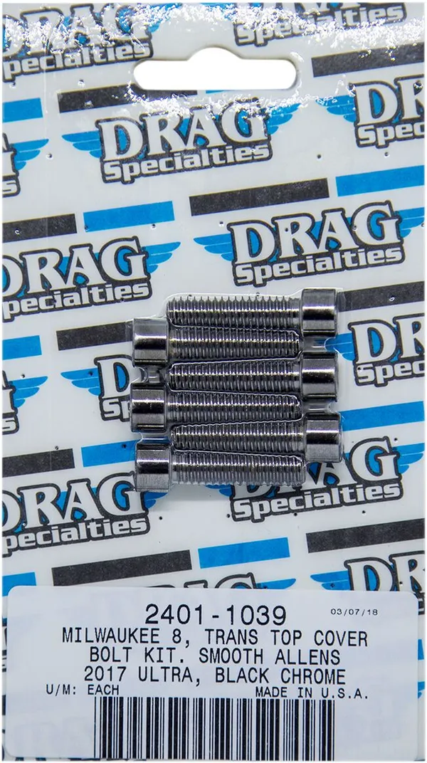 Kit boulons M8 transmission top DRAG SPECIALTIES - vue 2
