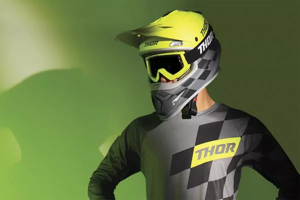 Gants de cross THOR Goggle CMBT Racer FL AC/BK - vue 2