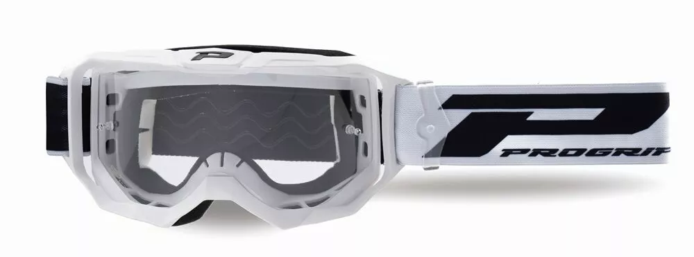 Masque-lunettes cross ProGrip 3300 TR vision Go blanc mat écran transparent anti-rayures anti-UV anti-buée - vue 2