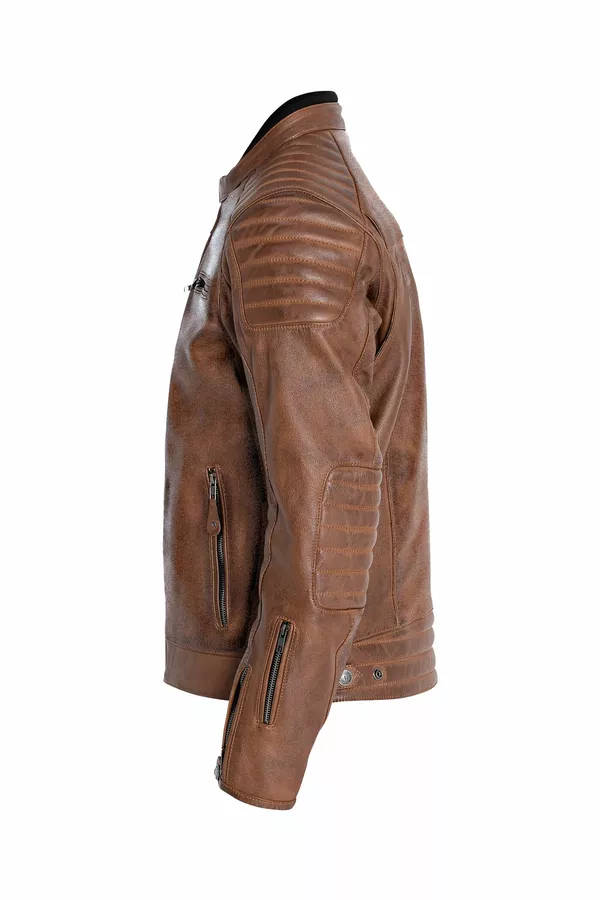 Veste moto cuir Dexter marron JOHN DOE XL - vue 3