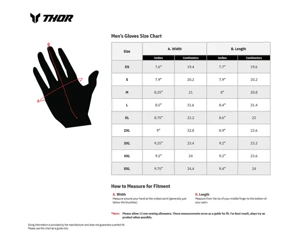 Gants THOR Ridemode Static - vue 5