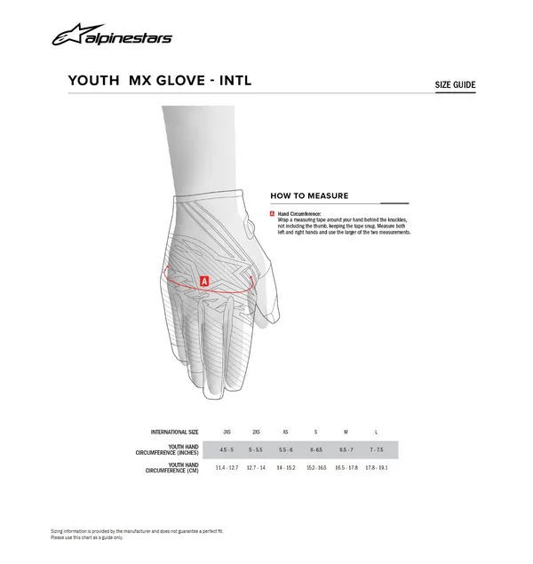 Gants Alpinestars Youth Full Bore V2 Bleu/Noir - vue 3