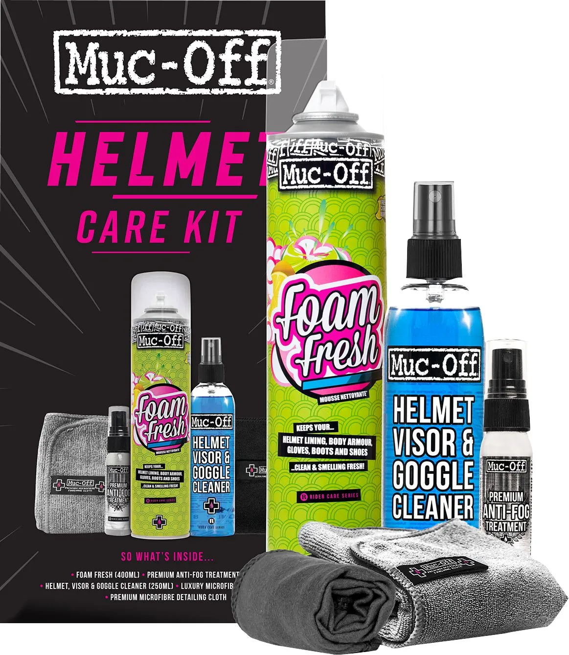 Kit d'entretien casque MUC-OFF Helmet Care Kit V2