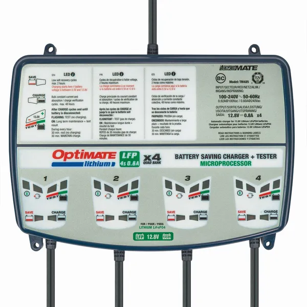 Chargeur Optimate Lithium 0,8A X4 TM-484 Pro TECMATE - vue 3