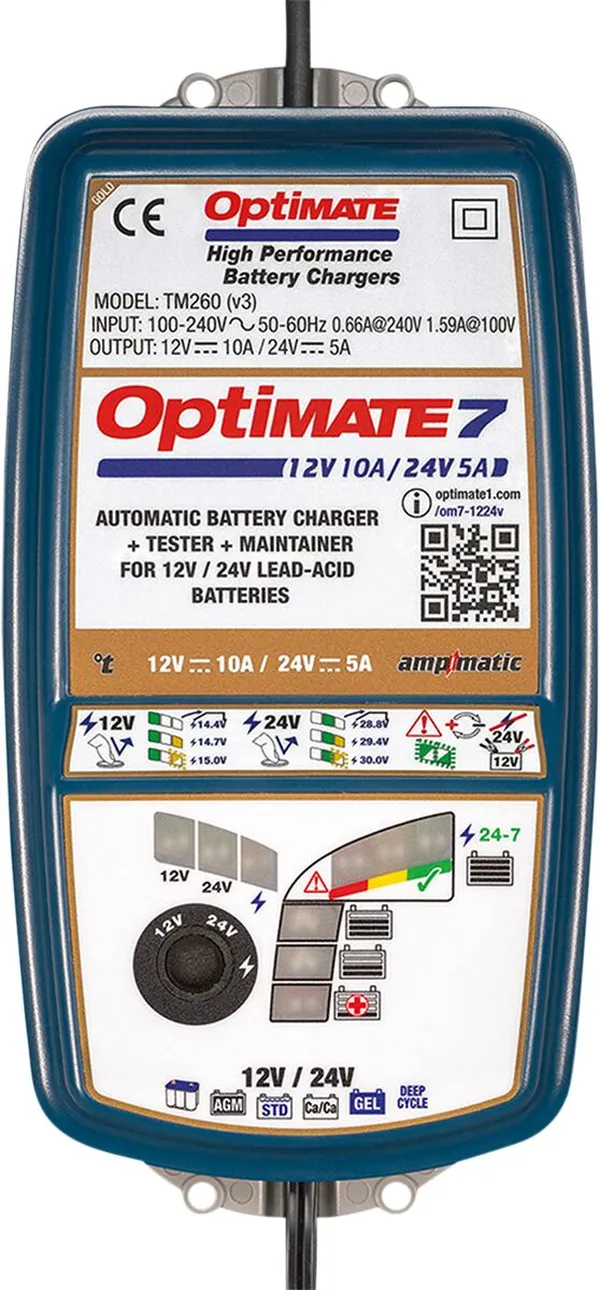 TECMATE OPTIMATE 7 12V-24V Chargeur testeur TM-260 v3 - vue 4