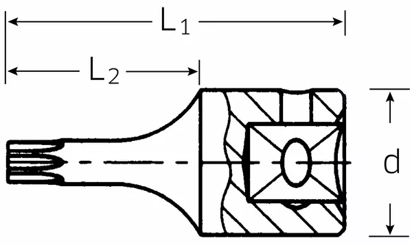 Tournevis 1/4 embout douille trou de perçage T9 Stahlwille - vue 3