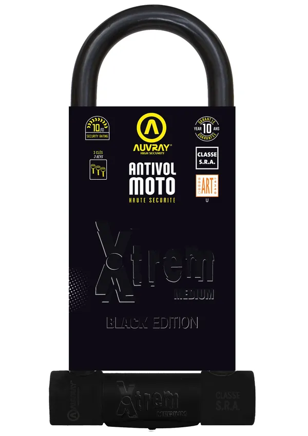 Antivol U Auvray K10 Black Edition 85 x 230 mm (diam 18 mm) classe SRA - vue 4