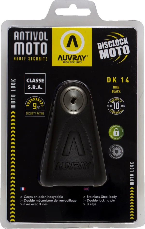 Antivol à disque Auvray DK14 14 mm noir mat classe SRA - vue 5