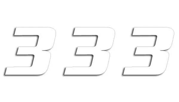 Numéro #3 16x20cm blanc BLACKBIRD RACING