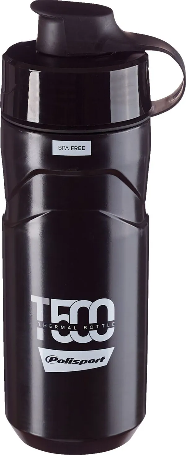 Bidon isotherm polisport T500 2 en 1 4H hot-cold noir 500ML ou standard 650ML avec bouchon propre - vue 2