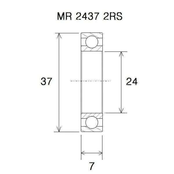 Roulement de roue Black Bearing B5 qualité premium 24x37-7 mm (2437-2RS) - vue 2