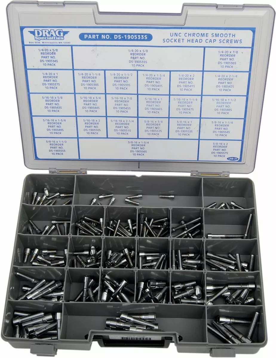 Assortiment de boulons à tête creuse et gros filetage DRAG SPECIALTIES