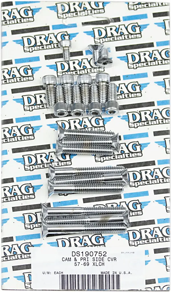 Kit de vis pour cache latéral arbre à cames/primaires DRAG SPECIALTIES - vue 2