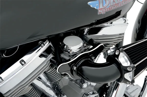 Couvercle supérieur en chrome lisse pour carburateur CV DRAG SPECIALTIES - vue 2