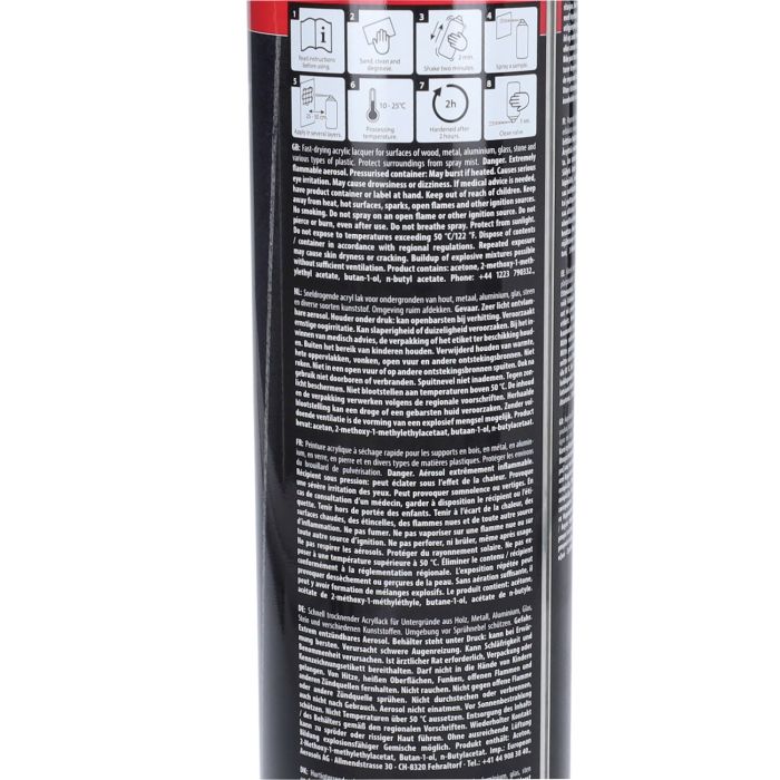 Bombe de peinture Motip aérosol 600 ml noir mat 604006 - vue 3