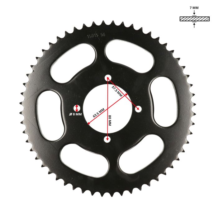 Couronne Esjot 56 dents AGM Caferacer Hanway - vue 3