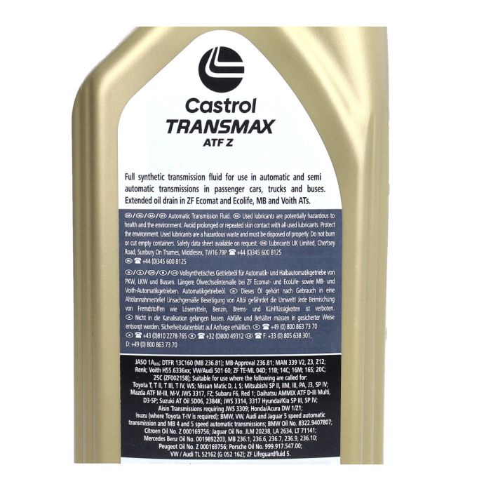 Huile de transmission Castrol ATF transmax z Bouteille de 1L 15f0b8 - vue 3