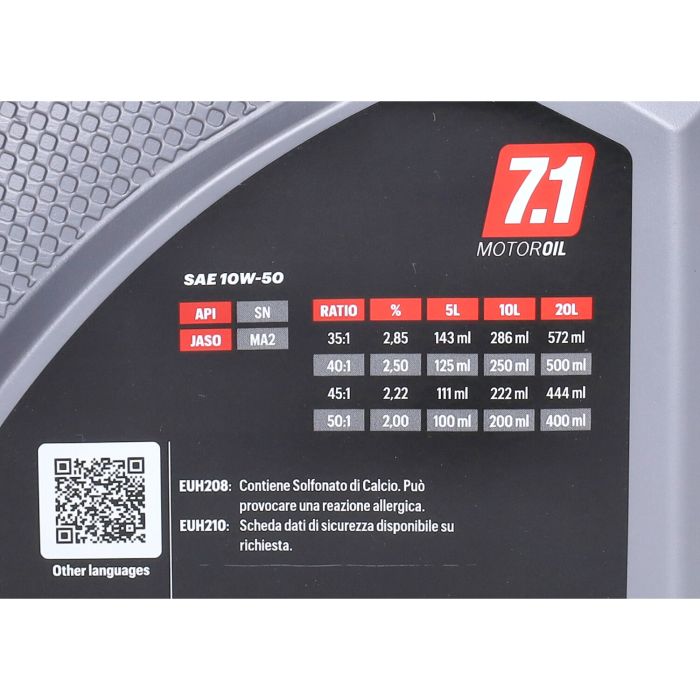 Huile moteur Malossi huile 10W50 synthétiseur complet. Bouteille de 1L 7619287b