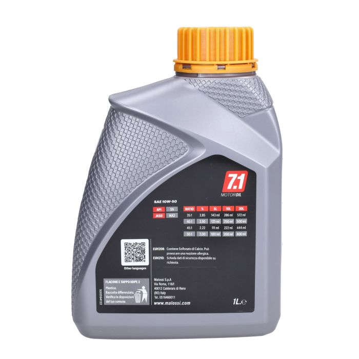Huile moteur Malossi huile 10W50 synthétiseur complet. Bouteille de 1L 7619287b - vue 3