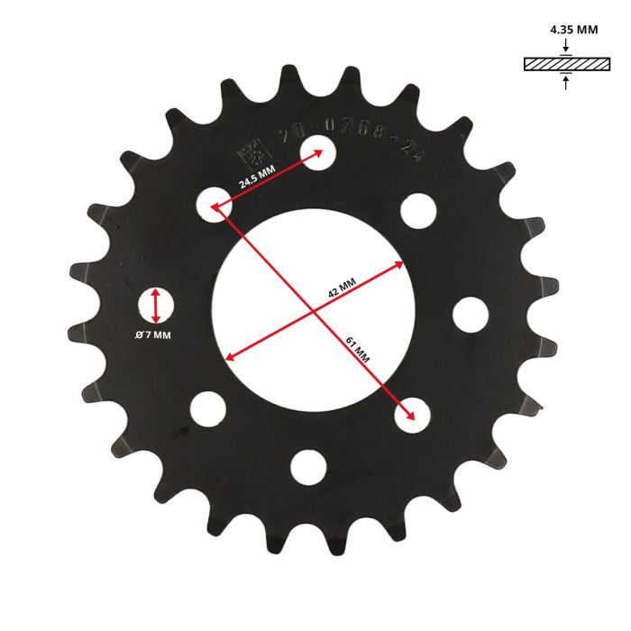 Couronne Esjot 24 dents Tomos - vue 4
