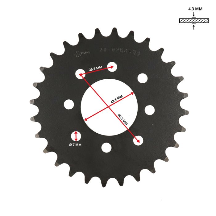 Couronne Esjot 28 dents Tomos - vue 2