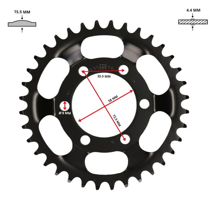 Couronne Esjot 36t 3/16 Zündapp - vue 3