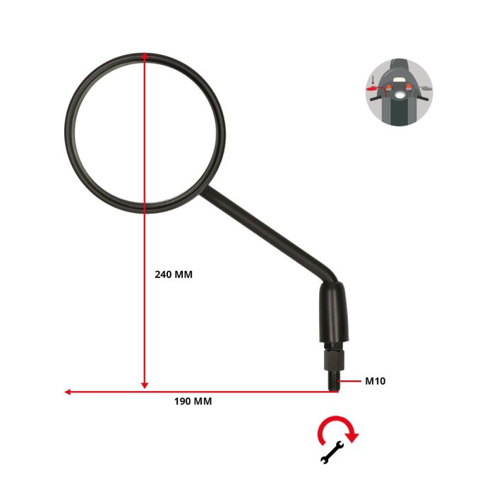 Rétroviseur gauche noir Fiddle Mio - vue 3