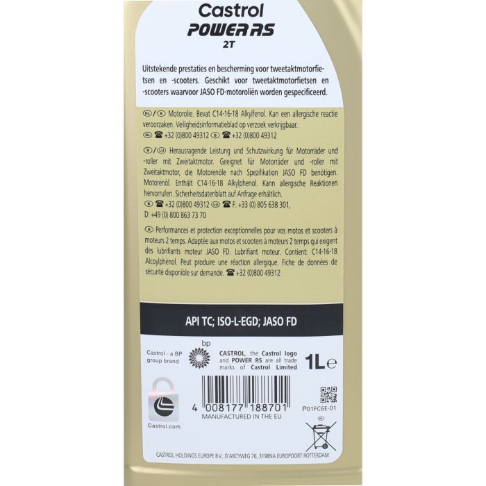 Huile 2 temps Castrol synthétiseur complet 1L 15f531 - vue 2