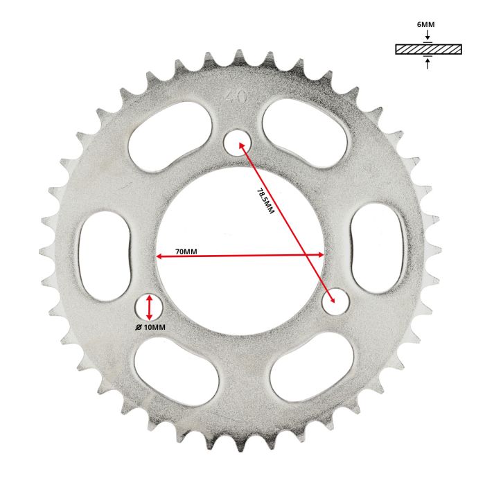 Couronne Esjot 420-1/4 40 dents MB, MBX, MT, MTX, MTX-SH - vue 4
